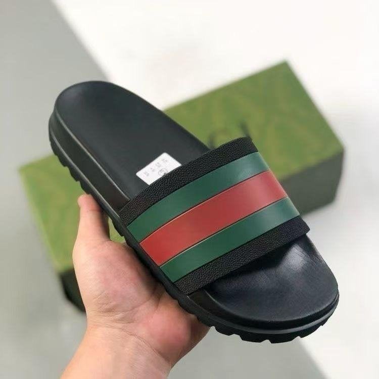 Gucci Web Rubber Slide Sandalen Zwart Rood Groen, Kleding | Heren, Schoenen, Ophalen of Verzenden, Nieuw, Zwart