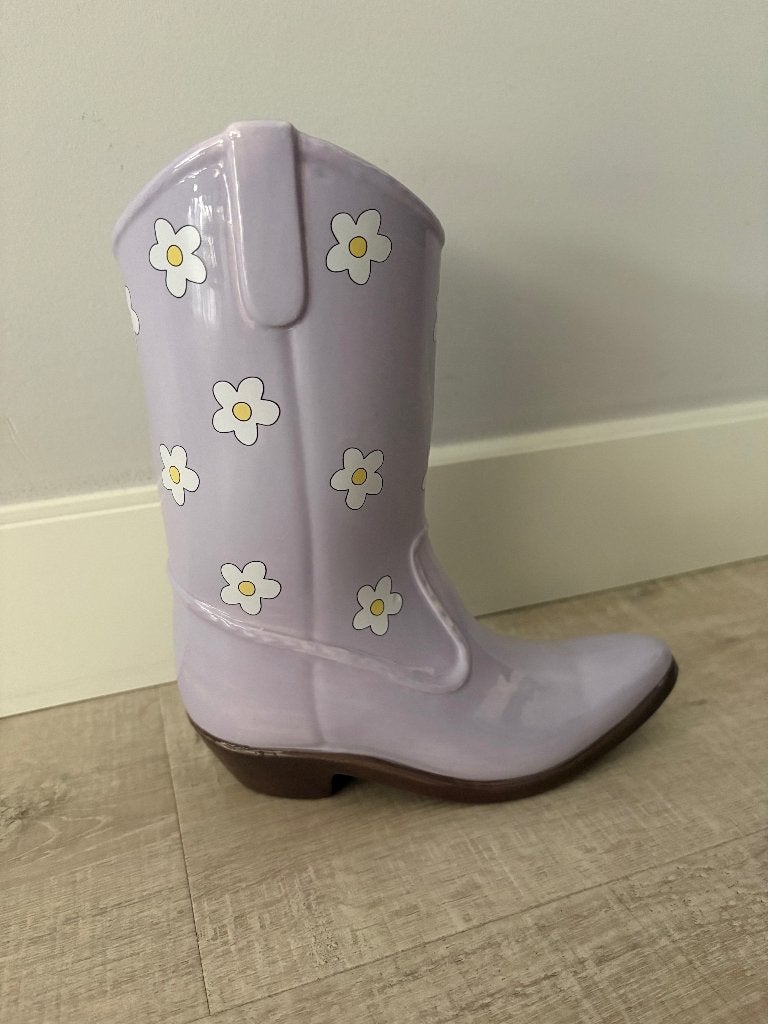DOIY - Vaas Rodeo Cowboy Boot - lila - keramiek, 23 cm, Paars, Nieuw, Ophalen of Verzenden