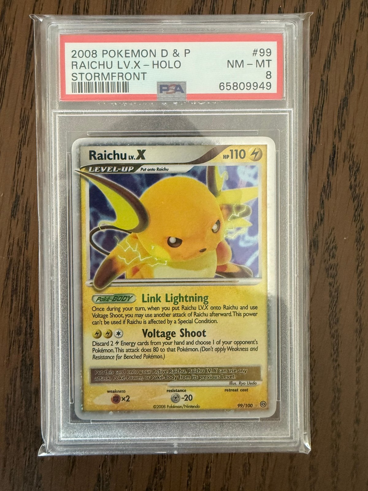 Raichu LV.X psa 8, Ophalen of Verzenden, Zo goed als nieuw