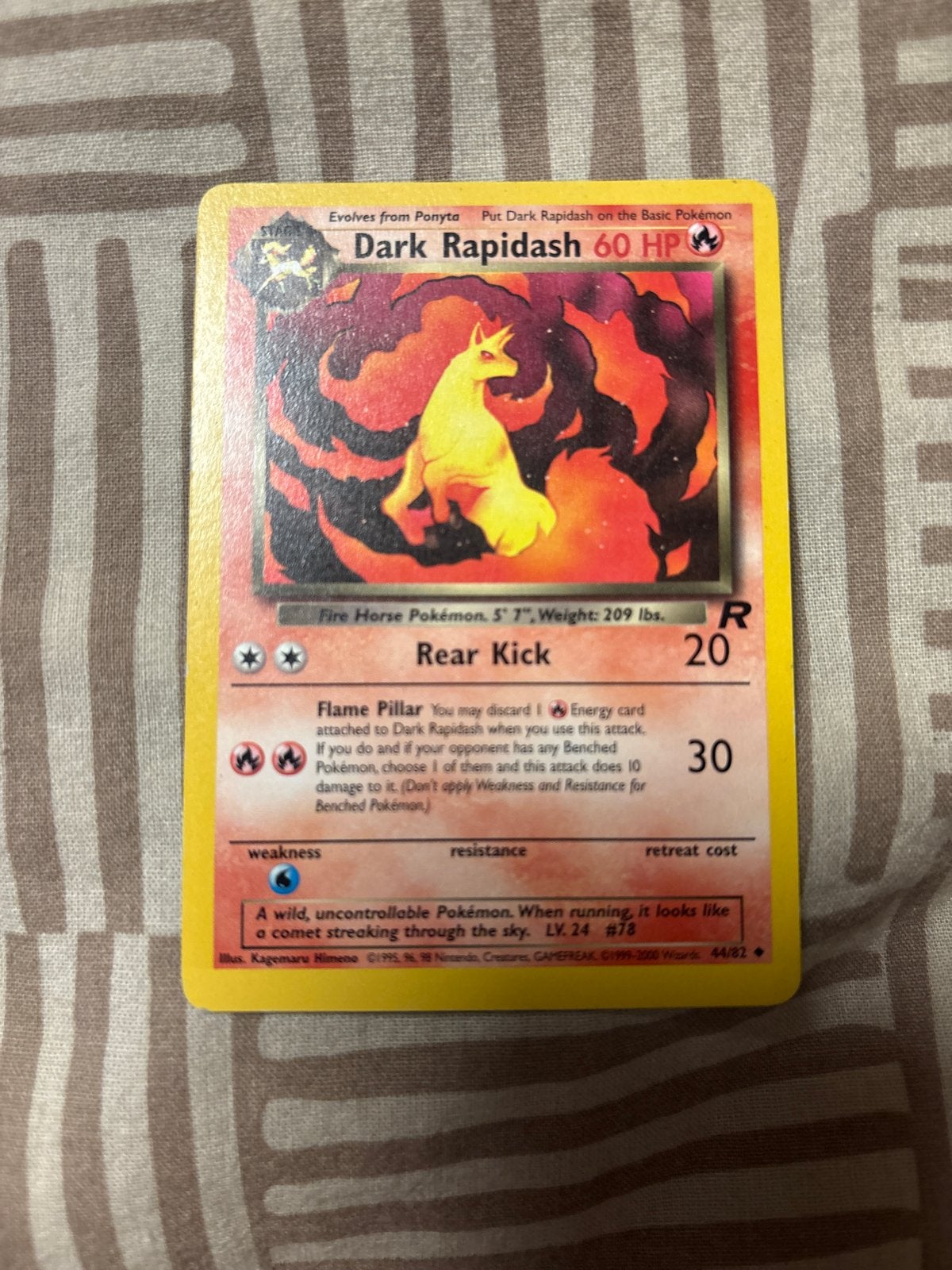 Pokémon Dark Rapidash (44/82), Ophalen of Verzenden, Gebruikt, Losse kaart