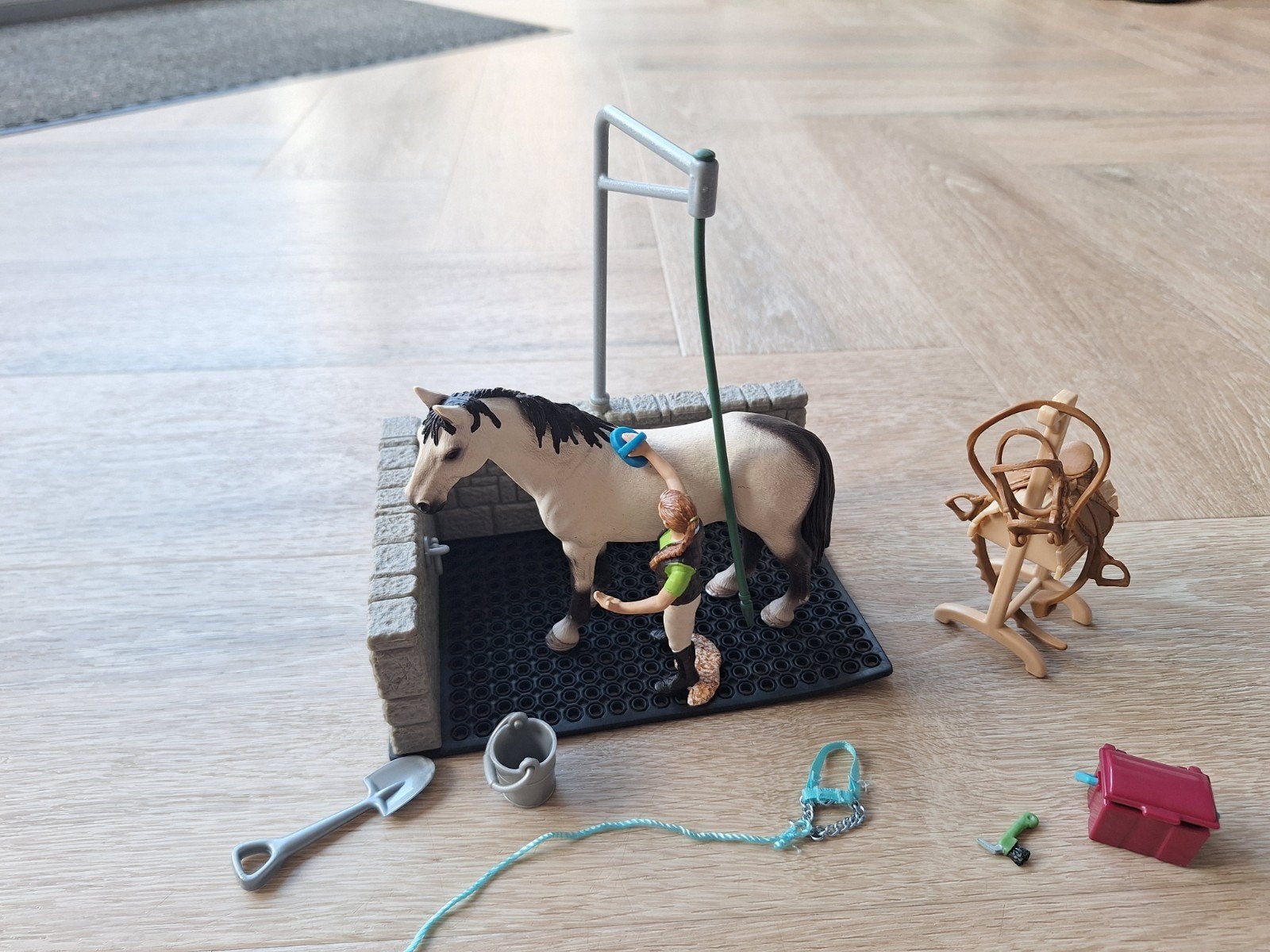 Schleich Horse Club, wasplaats met veel accessoires, Ophalen of Verzenden