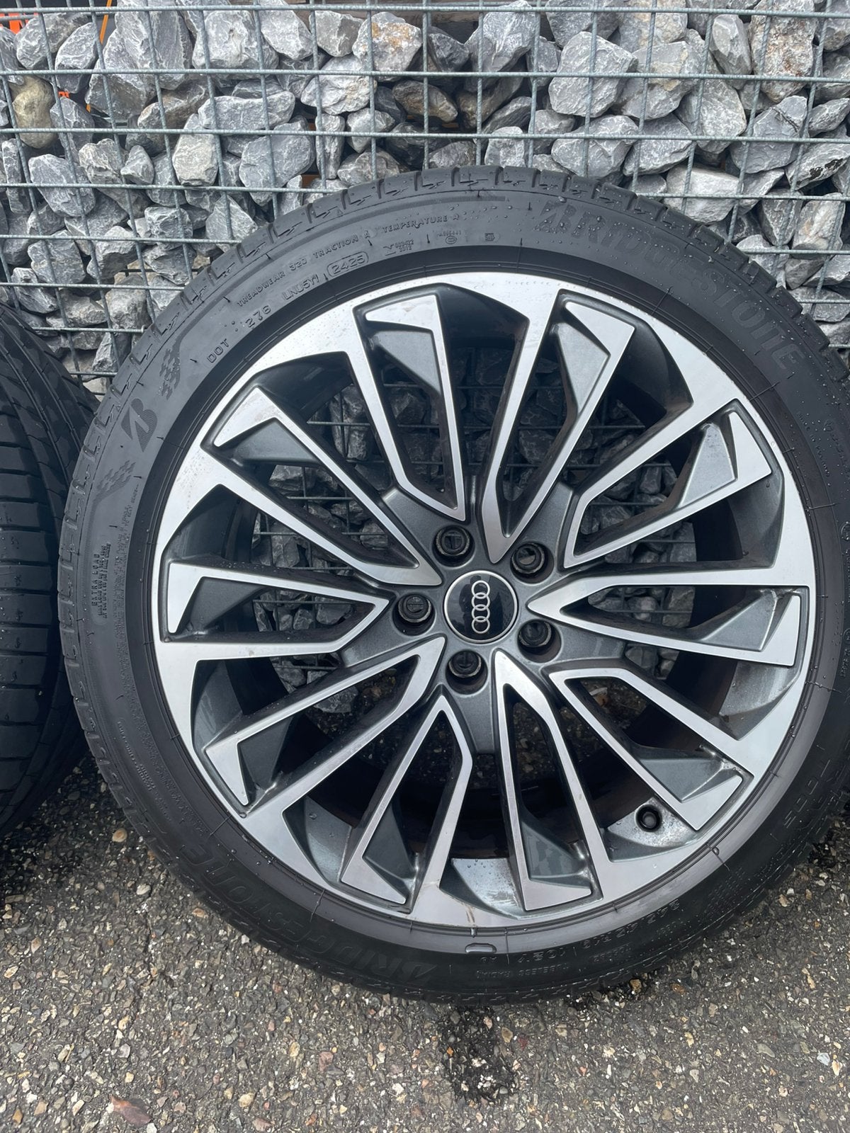 19” Originele AUDI A6 C8 velgen 5x112 + bridgetsone 7mm, 19 inch, Banden en Velgen, Ophalen of Verzenden, Personenwagen