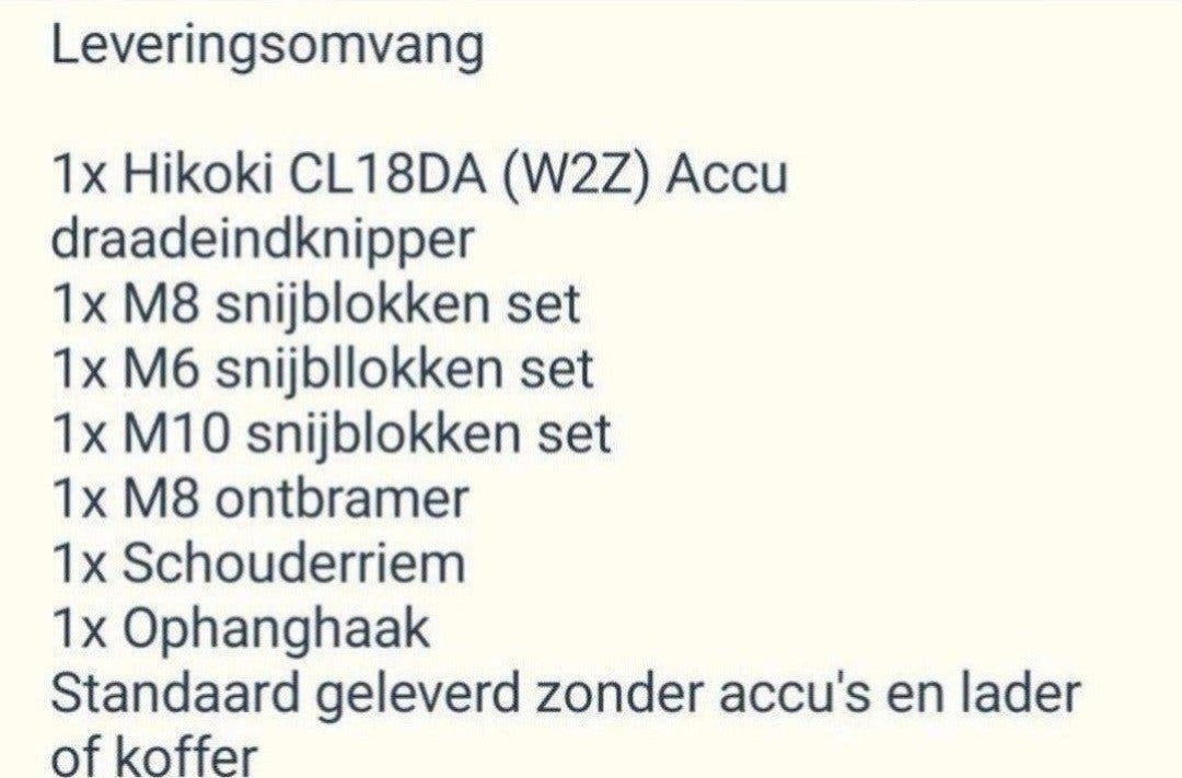 hikoki draadeindknipper BODY NIEUW, Ophalen of Verzenden, Nieuw, Overige typen, Overige merken