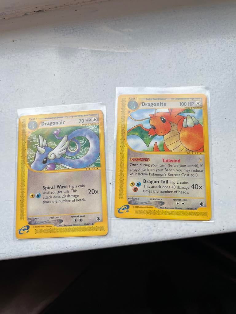 Dragonair & Dragonite Pokémon kaarten (2002), Ophalen of Verzenden, Gebruikt, Meerdere kaarten