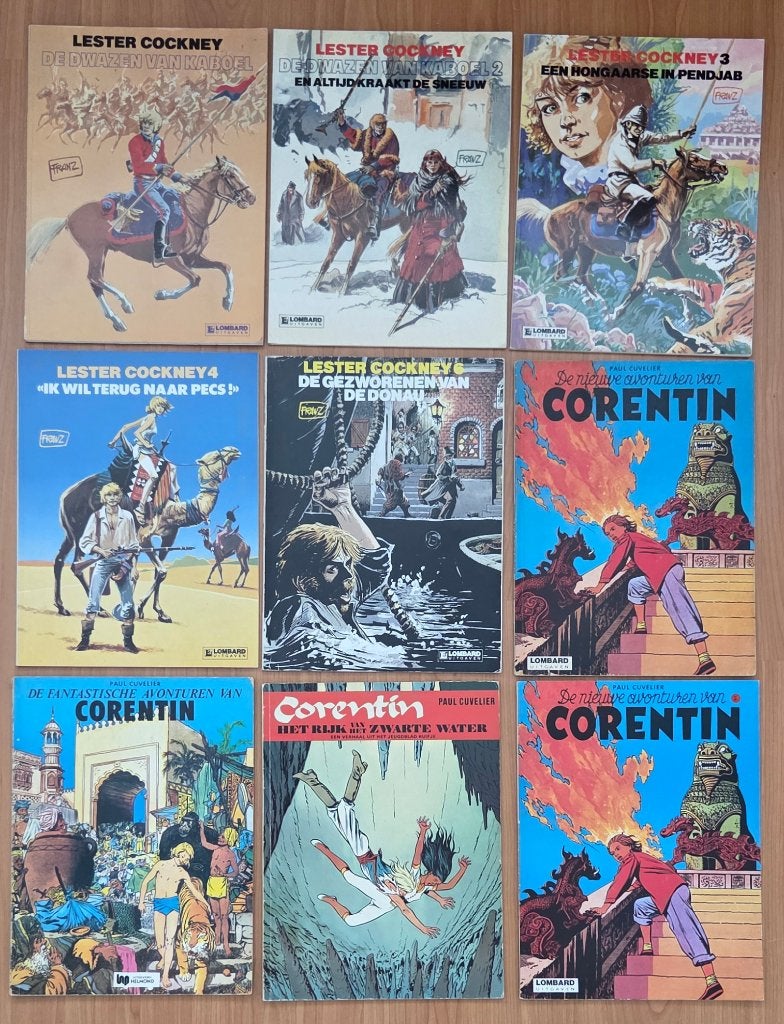 12 diverse stripalbums, o.a. Lester Cockney & Corentin, Diversen, Meerdere stripboeken, Ophalen, Gelezen