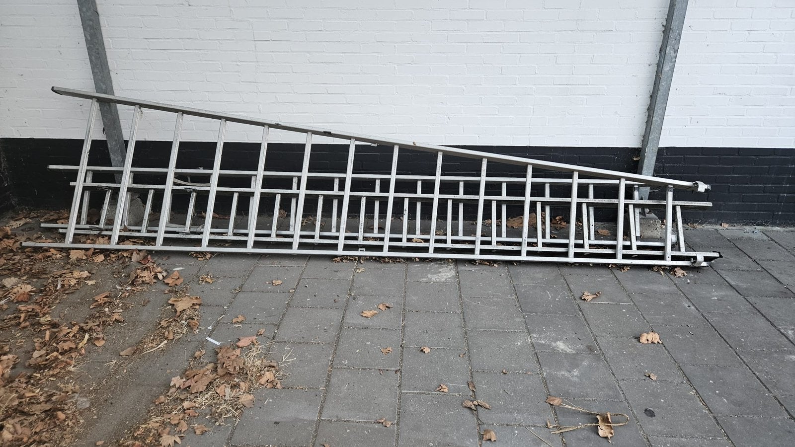 3-delige ladder, Ophalen, Zo goed als nieuw, Ladder, Opvouwbaar of Inschuifbaar