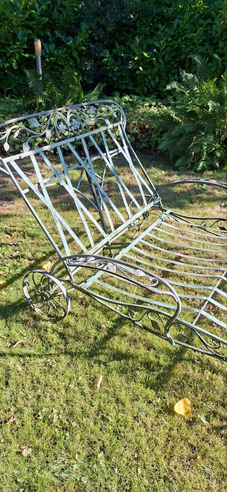 sfeervol brocante ligbed, Ophalen, Gebruikt, Metaal, Verstelbaar