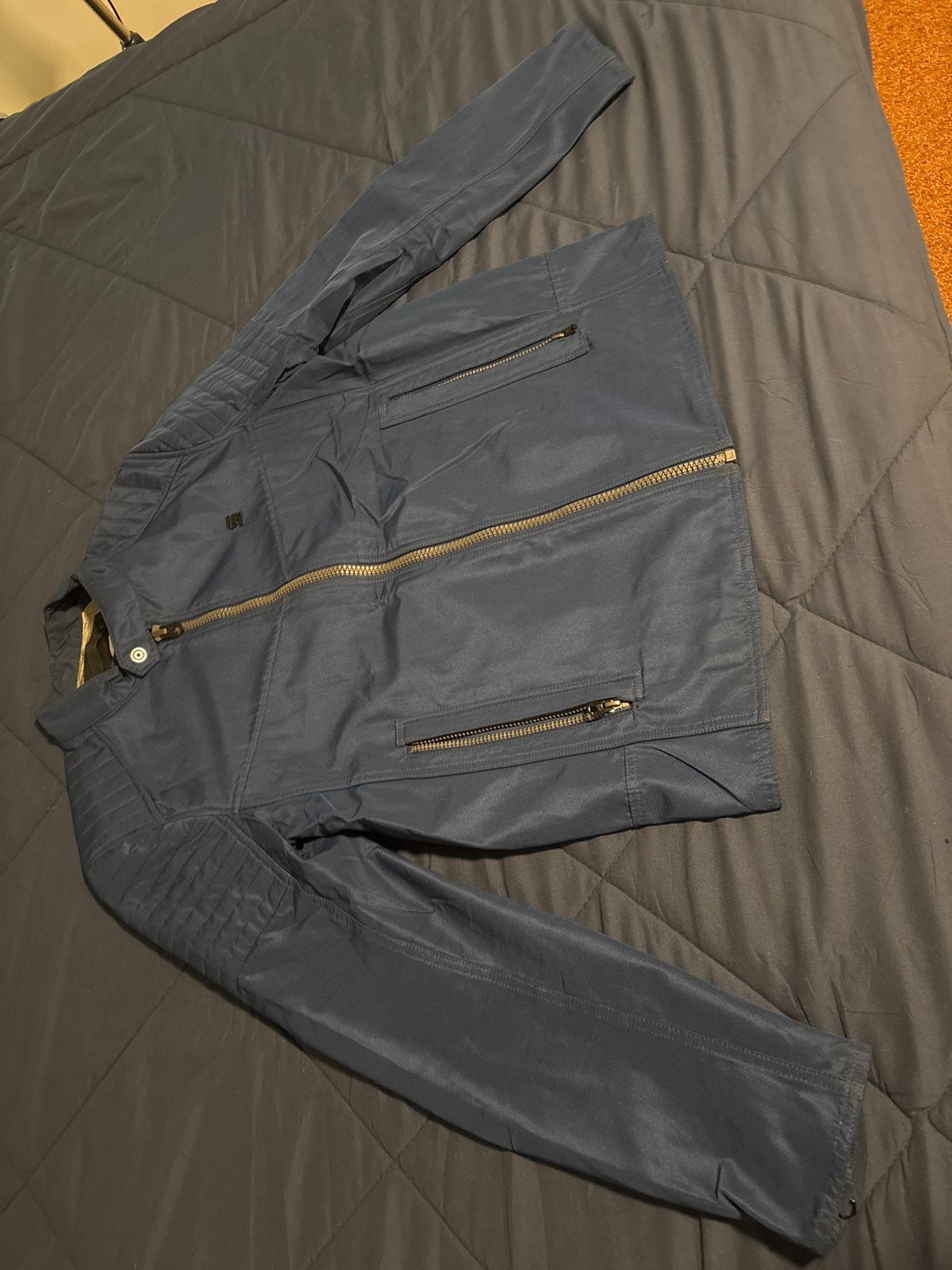 G-Star RAW Attacc GP Blue Jacket - Maat L, Ophalen of Verzenden, Zo goed als nieuw, Maat 52/54 (L), Blauw
