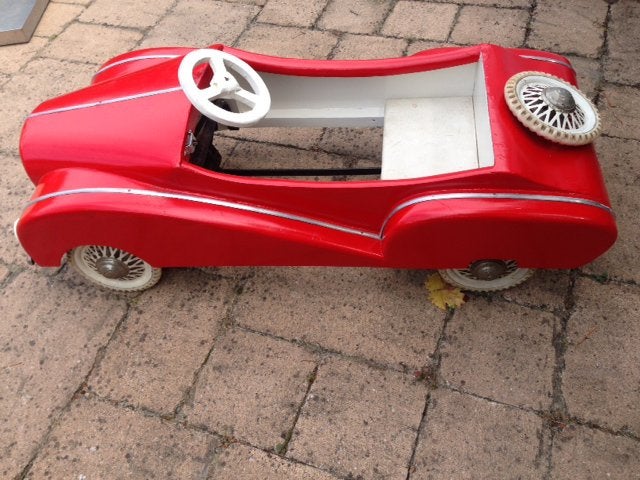 Antieke houten trapauto jaren ‘60, Ophalen