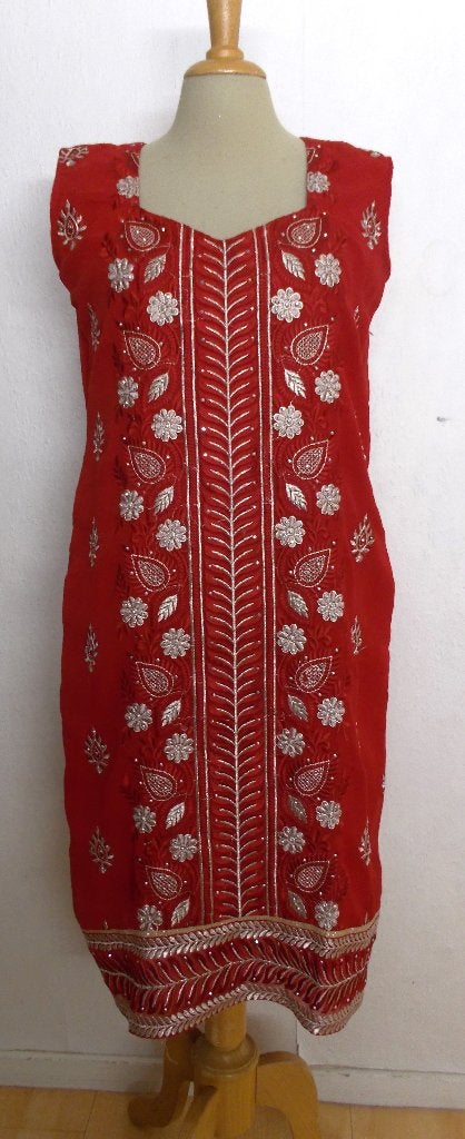 Oosters/glamour rood jurkje bewerkt met borduursels! M, Maat 38/40 (M), Verzenden, Zo goed als nieuw, Rood