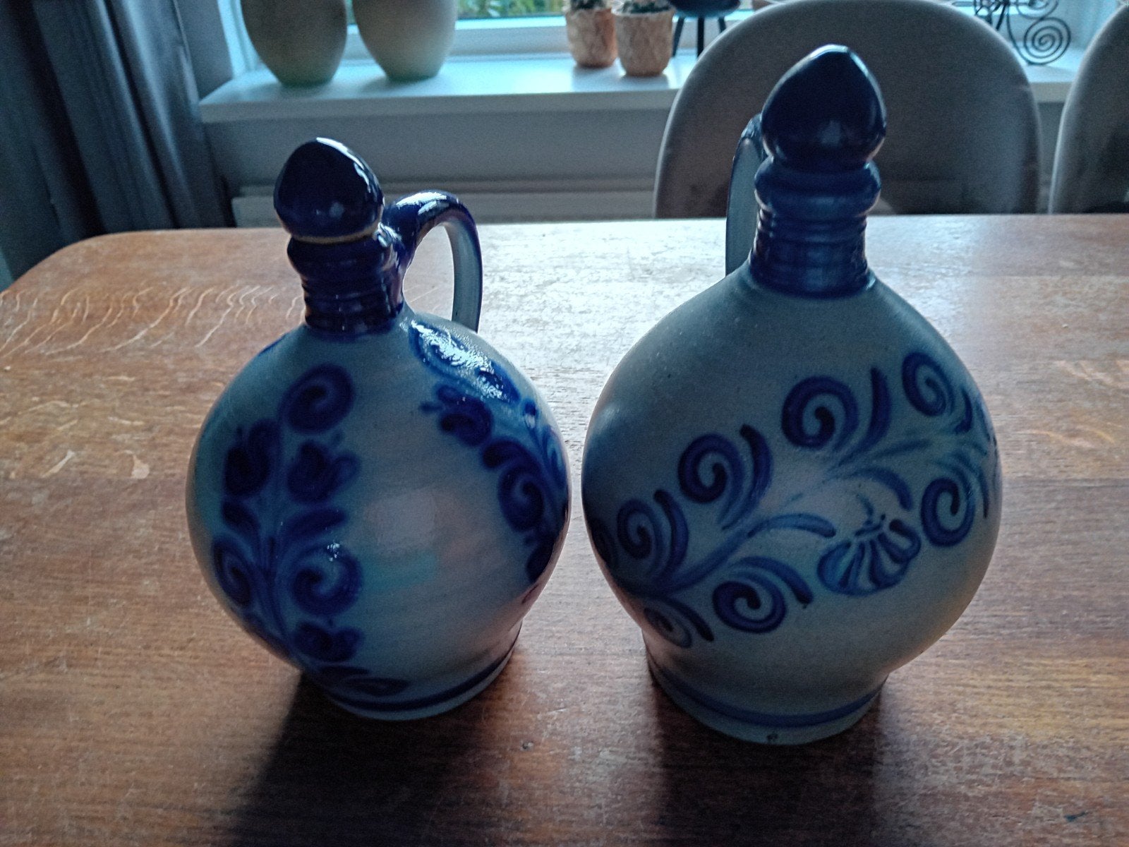 Vintage Westerwald Kruik met Blauw Decor - 1,5 Liter, Antiek en Kunst, Ophalen of Verzenden