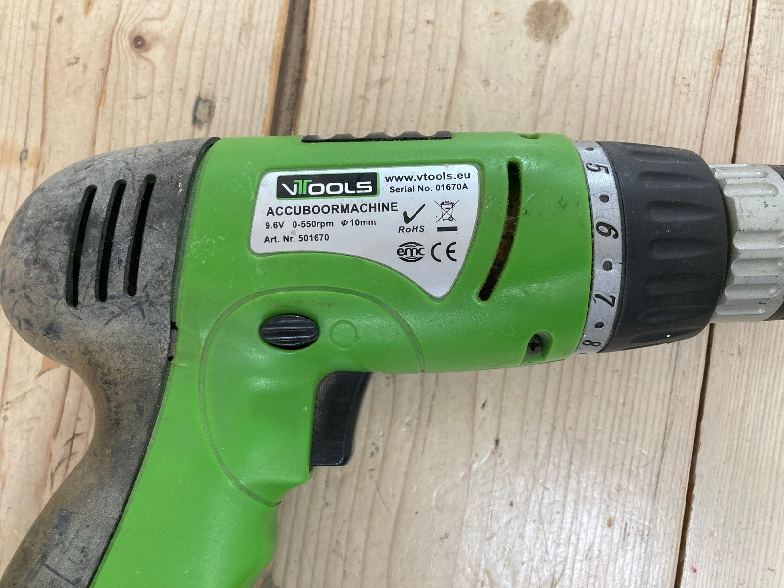 VTools Accuboormachine 9.6V (exclusief oplader), Ophalen of Verzenden, Gebruikt, Minder dan 400 watt, Boor- en Schroefmachine