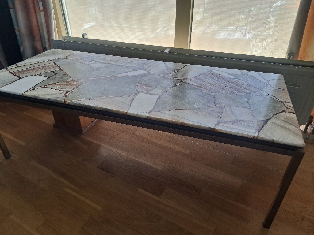 Salontafel met marmerblad, Ophalen, Gebruikt, 100 tot 150 cm, 50 tot 100 cm