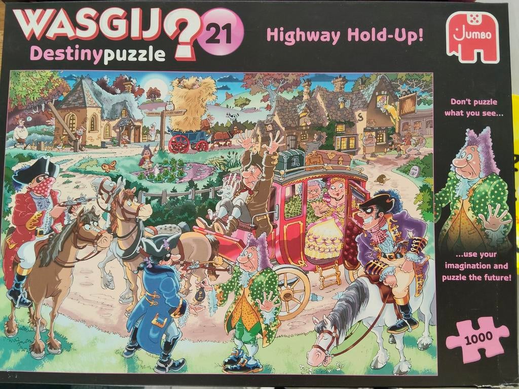 Wasgij destiny 21 highway hold-up, Hobby en Vrije tijd, Denksport en Puzzels, Ophalen of Verzenden, 500 t/m 1500 stukjes, Zo goed als nieuw