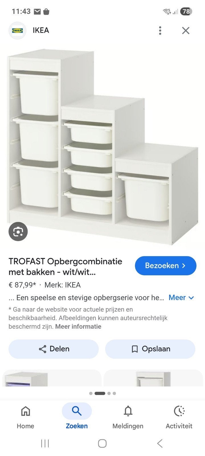 IKEA TROFAST Opbergcombinatie zonder bakken - wit/wit, Kinderen en Baby's, Kinderkamer | Overige Meubels, Ophalen, Kast