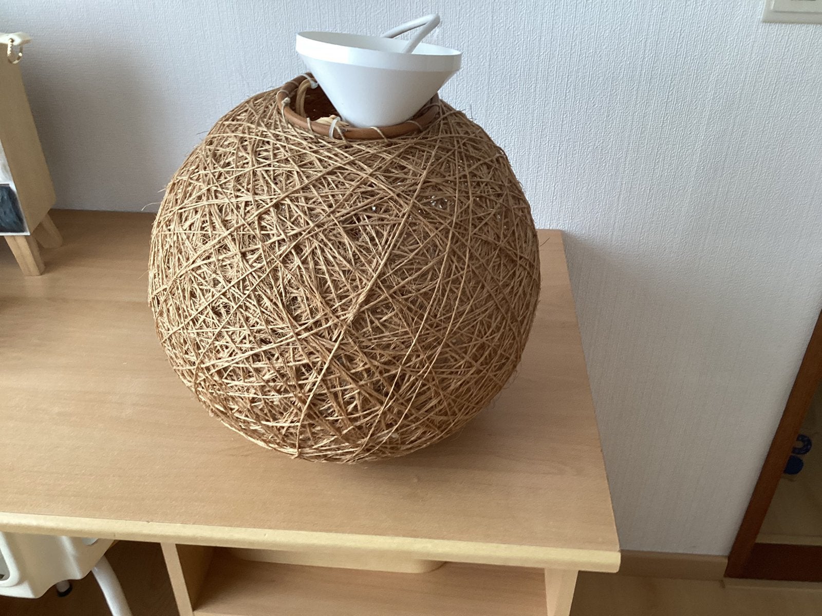 touwlamp, Huis en Inrichting, Lampen | Lampenkappen, Ophalen, Gebruikt, Rond, 50 cm