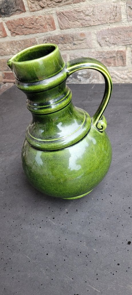 oude groene aardewerken kruik (15iv287/chr), Antiek en Kunst, Ophalen of Verzenden