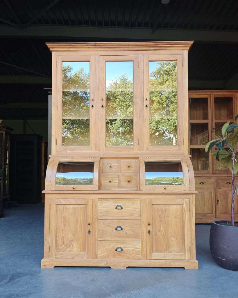 Teakhouten apothekerskast | Teak winkelkast #7699, Huis en Inrichting, 100 tot 150 cm, -, 200 cm of meer, -