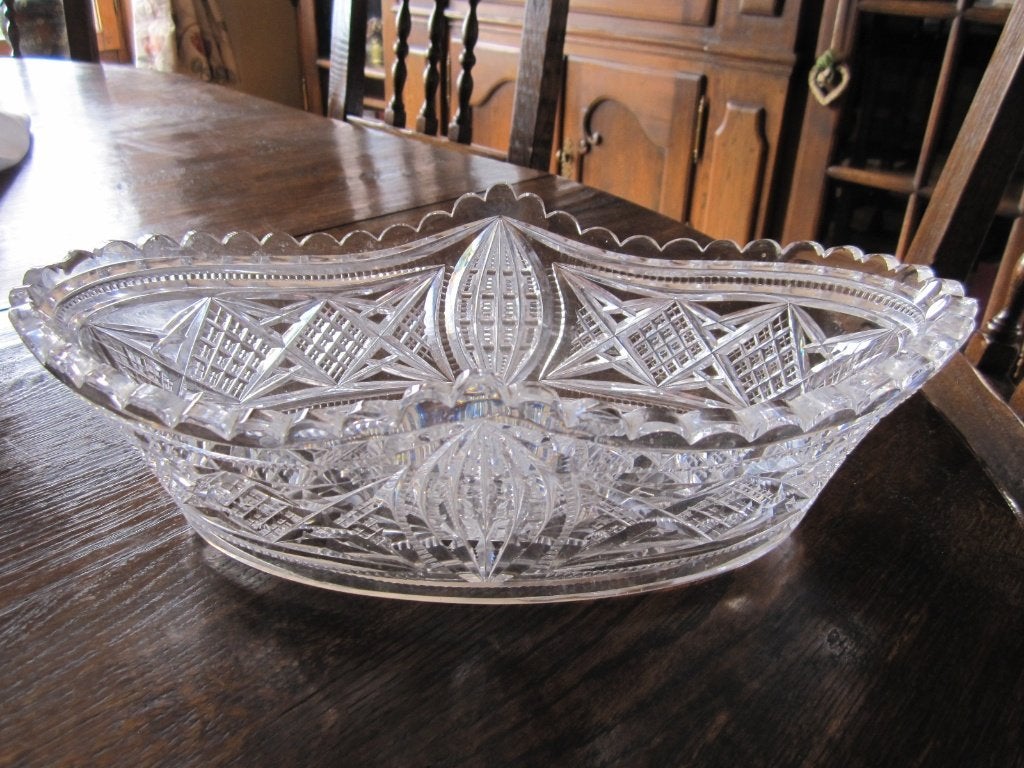 Prachtige antieke cristal Val St Lambert jardiniere -, Antiek en Kunst, Antiek | Glas en Kristal, Verzenden