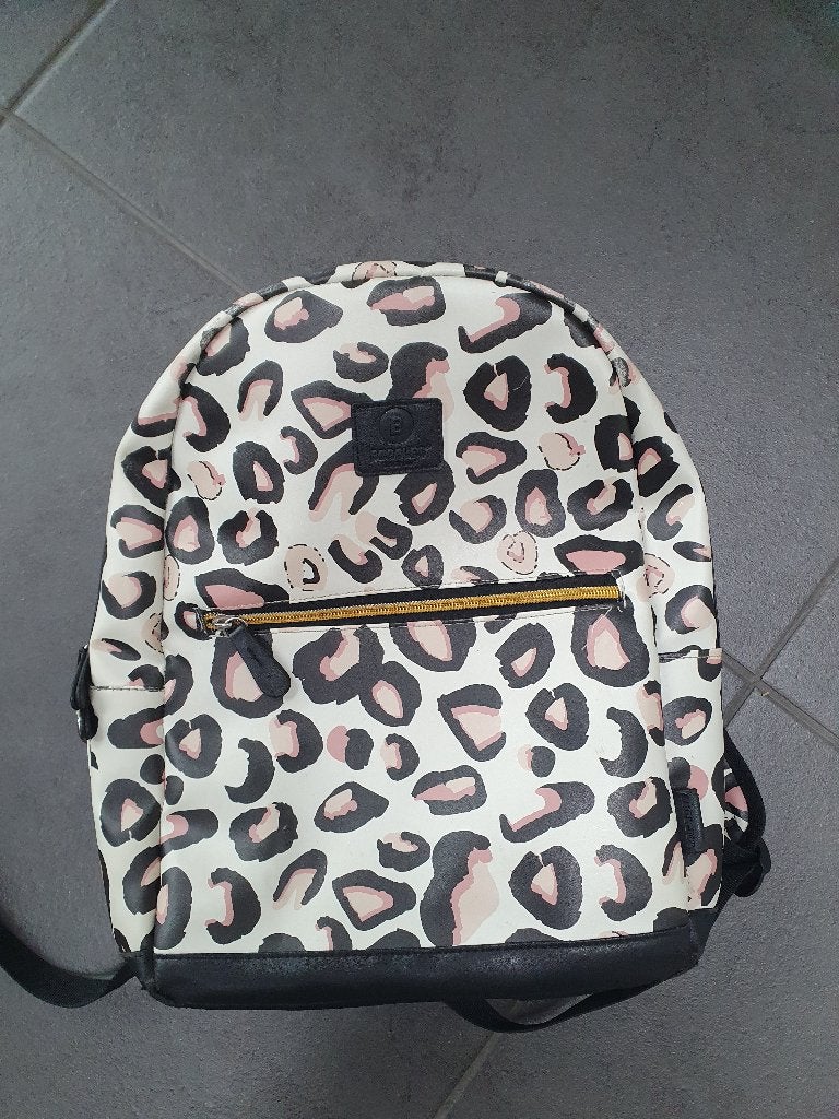 Schooltas panter, Gebruikt, Rugtas, Beige, Ophalen of Verzenden