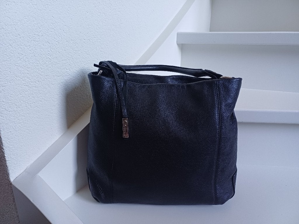 GIANNI CHIARINI TAS ZWART LEER I.Z.G.ST (ZIE FOTO'S), Ophalen of Verzenden, Zwart, Handtas