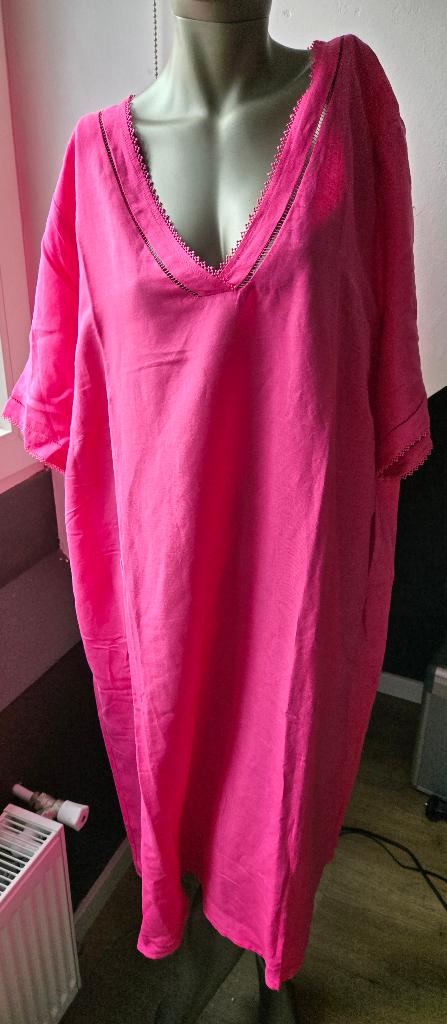 Yesta jurk zomer linnen 52 roze, Kleding | Dames, Grote Maten, Jurk, Ophalen of Verzenden, Roze, Yesta