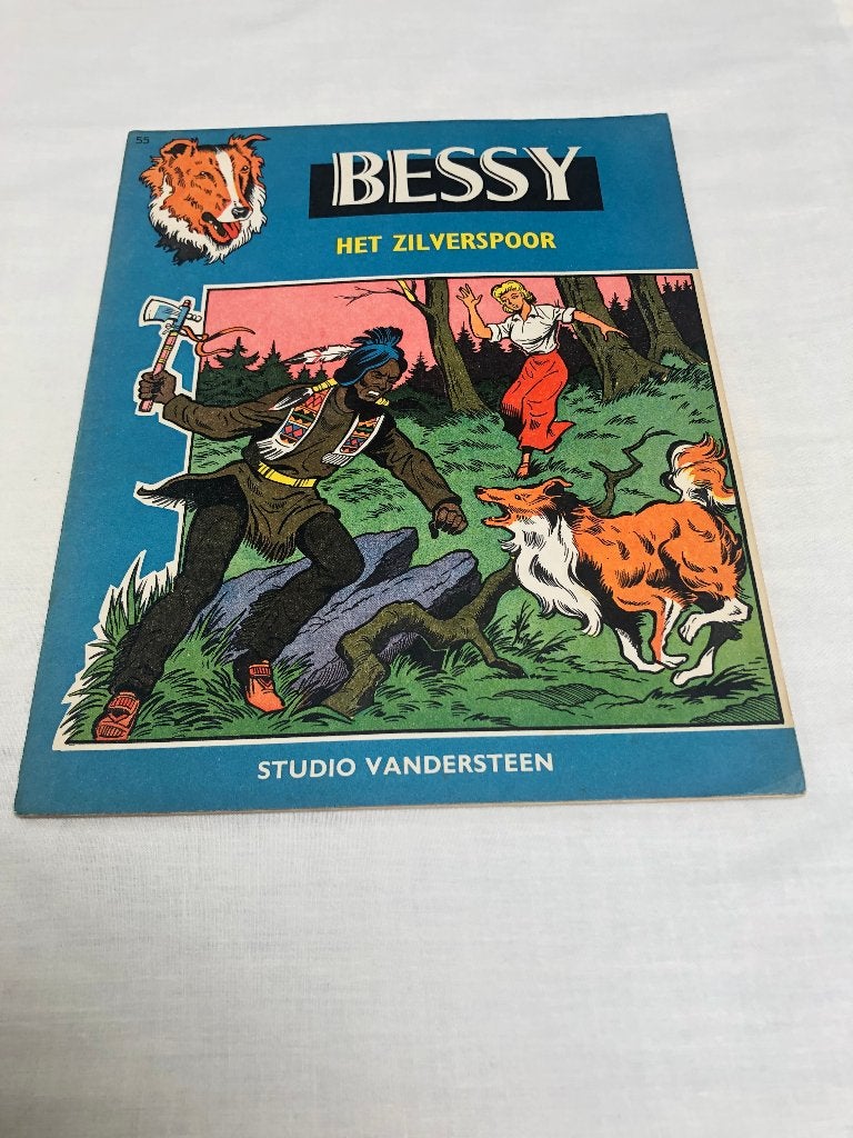 Bessy 55 Het Zilverspoor SC 1e druk 1964., Boeken, Willy Vandersteen, Eén stripboek, Ophalen of Verzenden, Zo goed als nieuw