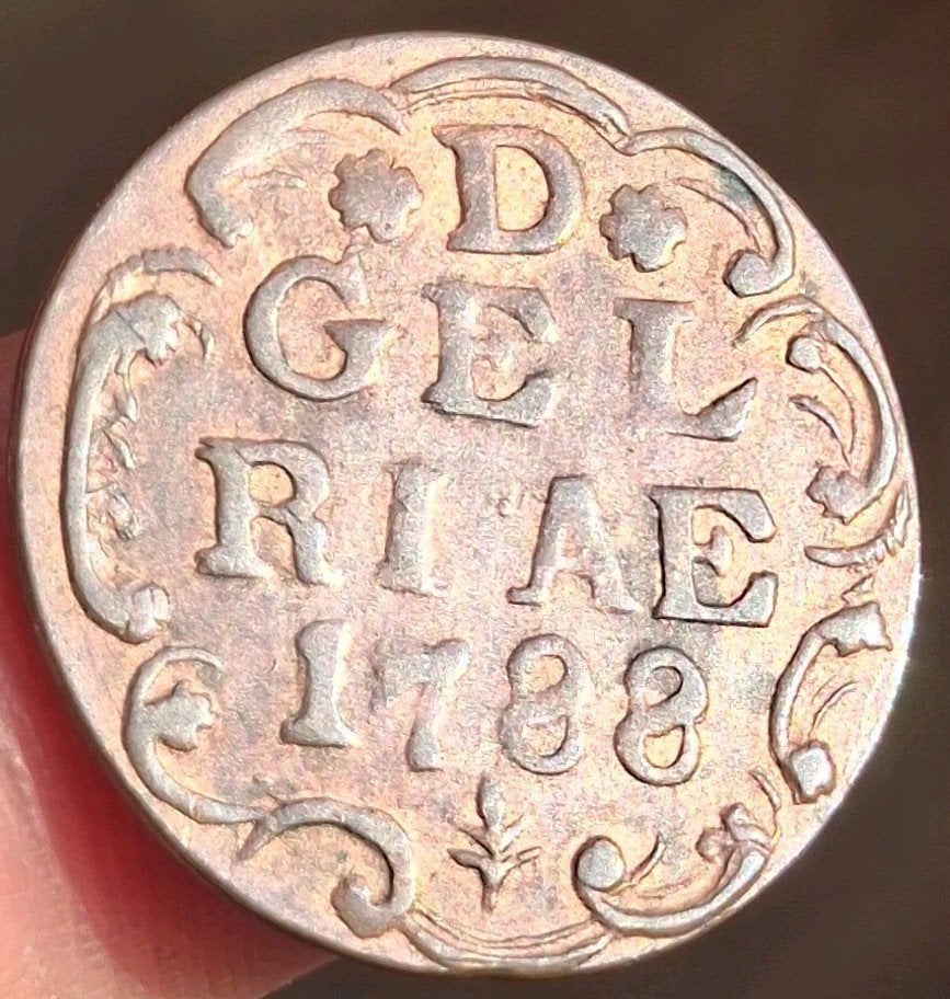 bodemvondst - duit - 1788 - Gelderland - top munt ! - RRR !, Ophalen of Verzenden, Vóór koninkrijk, Overige waardes, Losse munt