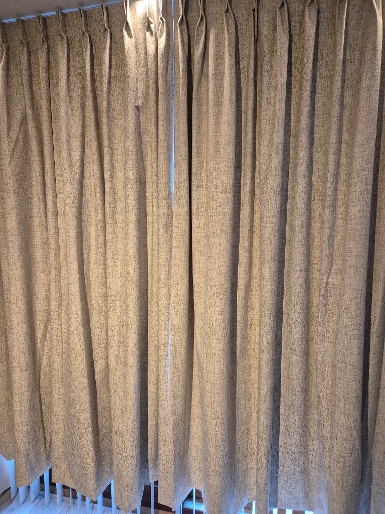 gordijnen, Ophalen, 216 cm, Beige, Nieuw