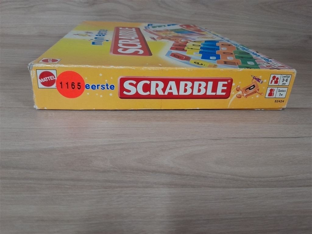 mijn eerste scrabble gele doos bordspel [s1165], Verzenden, Zo goed als nieuw