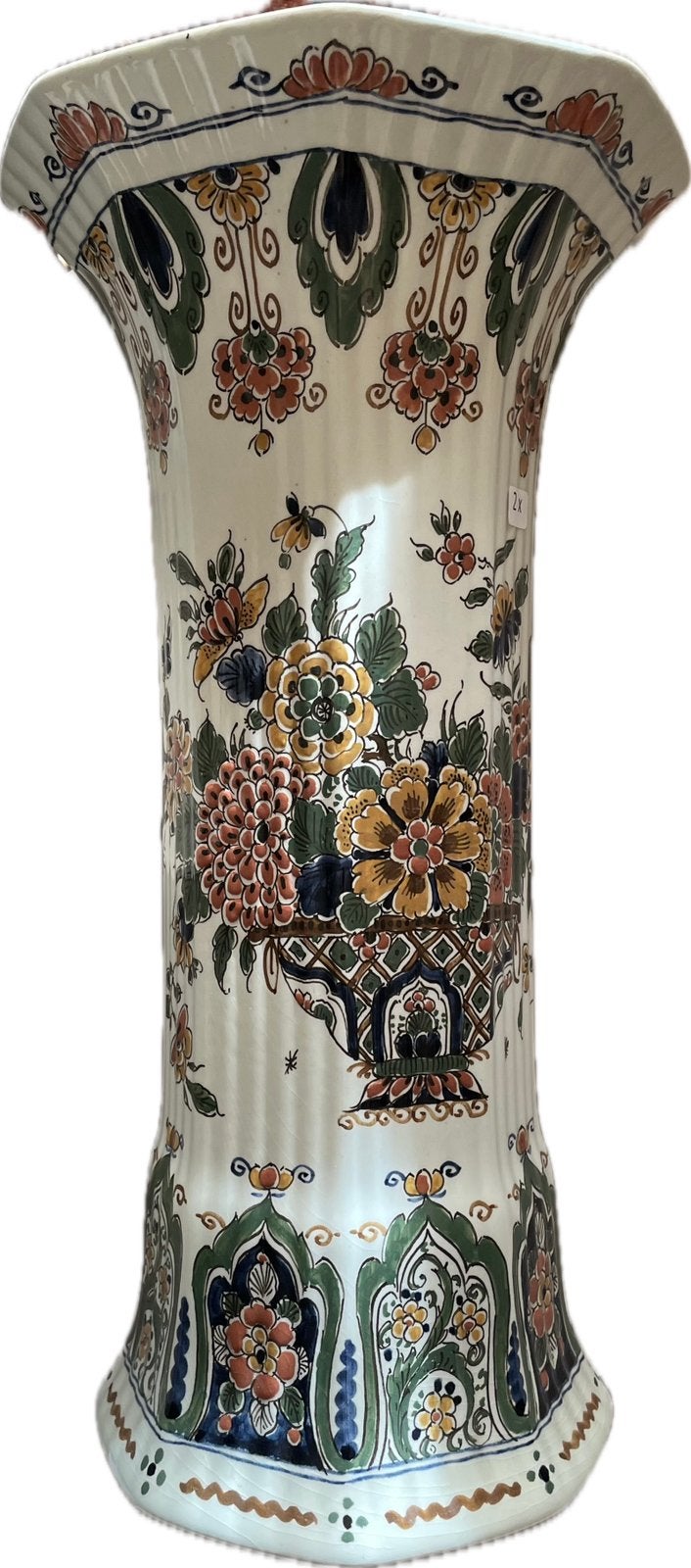 Royal Delft Polychroom Vaas 1961 - Puntgaaf, 35 cm, Antiek en Kunst, Ophalen of Verzenden