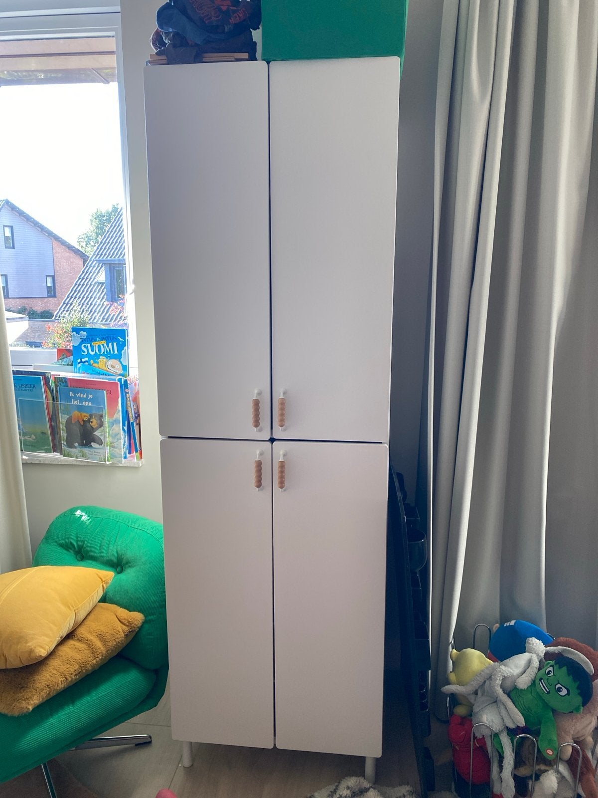 Witte IKEA Kledingkast met Houten Handgrepen, Met lade(s), Zo goed als nieuw, Overige houtsoorten, 50 tot 75 cm