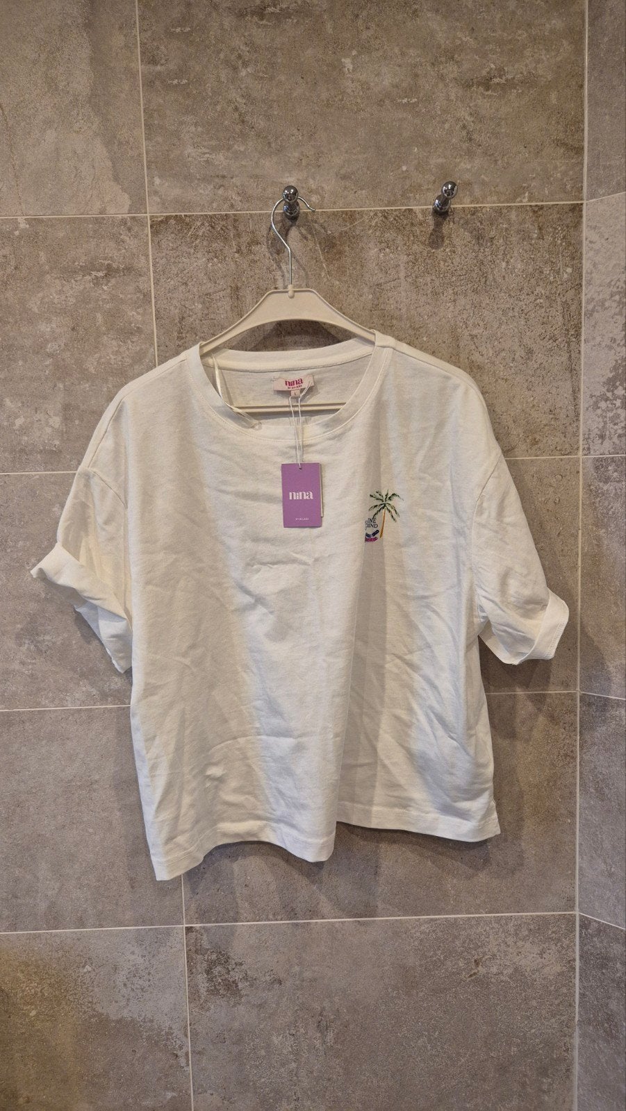Nina by Bel&Bo T-shirt met korte mouwen en pailletten, Kleding | Dames, Wit, Maat 42/44 (L), Nieuw, Ophalen of Verzenden