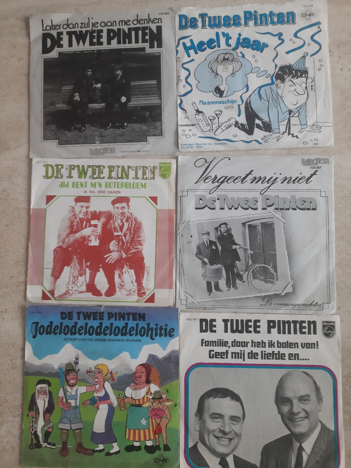 10x vinyl singels van De 2 Pinten, Ophalen of Verzenden, Zo goed als nieuw, Overige formaten, Levenslied of Smartlap