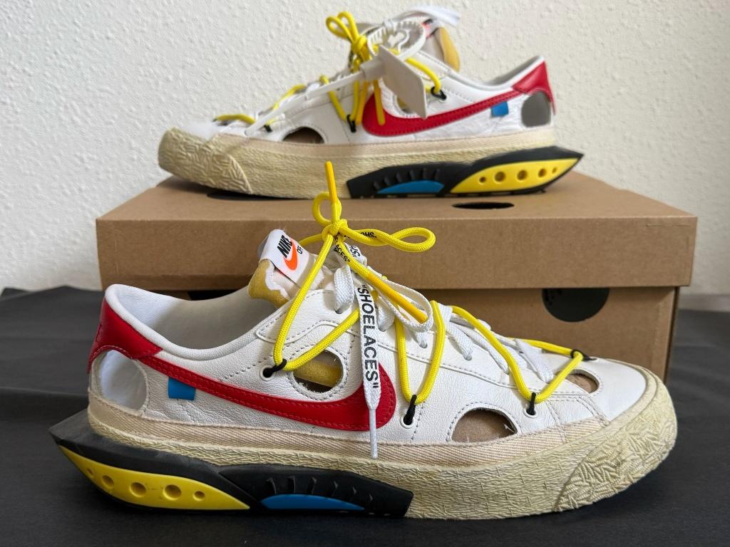 Off-White x Nike Blazer Low White University Red – maat 44, Kleding | Heren, Schoenen, Verzenden, Wit, Nike, Sneakers of Gympen