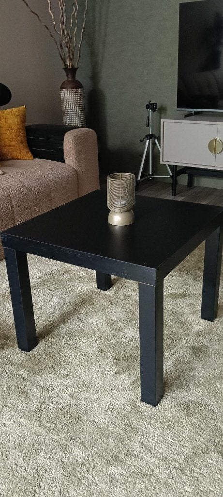 Ikea - zwarte salon/bijzettafel, Ophalen, Gebruikt, 50 tot 100 cm, Vierkant