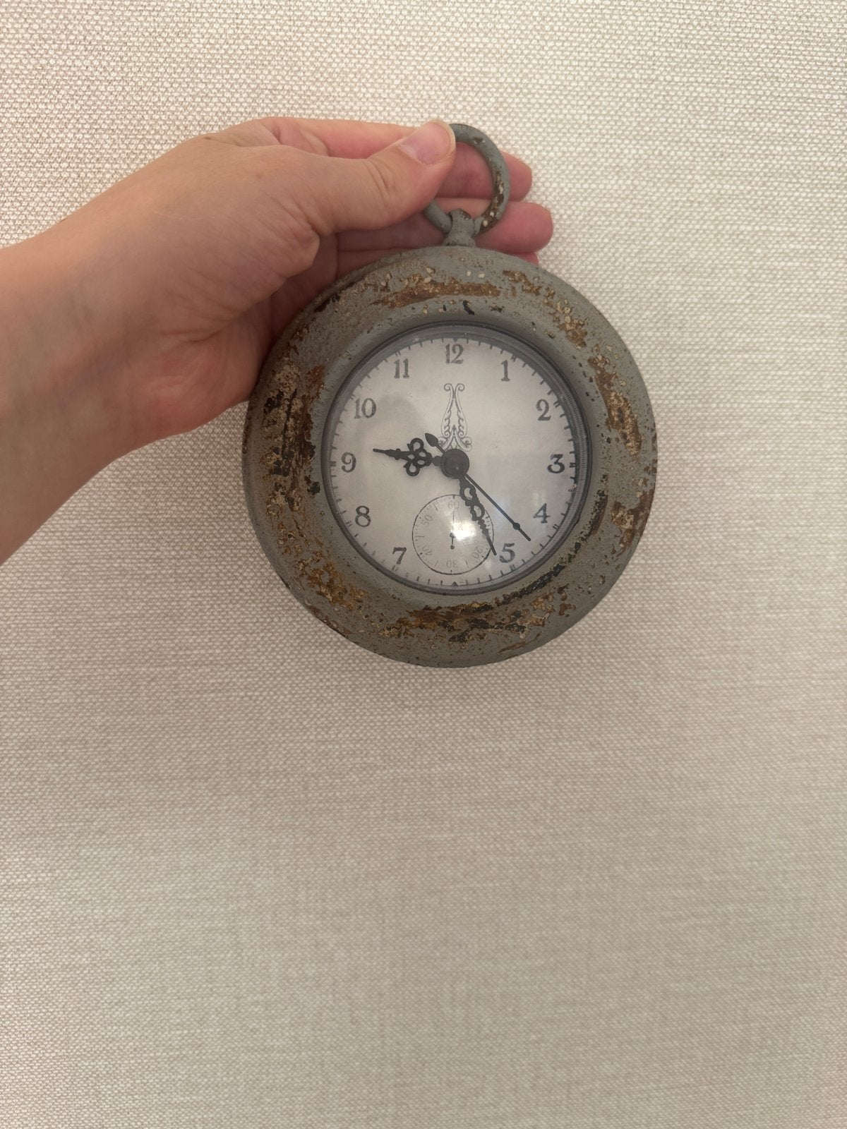 Decoratief industrieel klokje - vintage look, Antiek en Kunst, Ophalen of Verzenden
