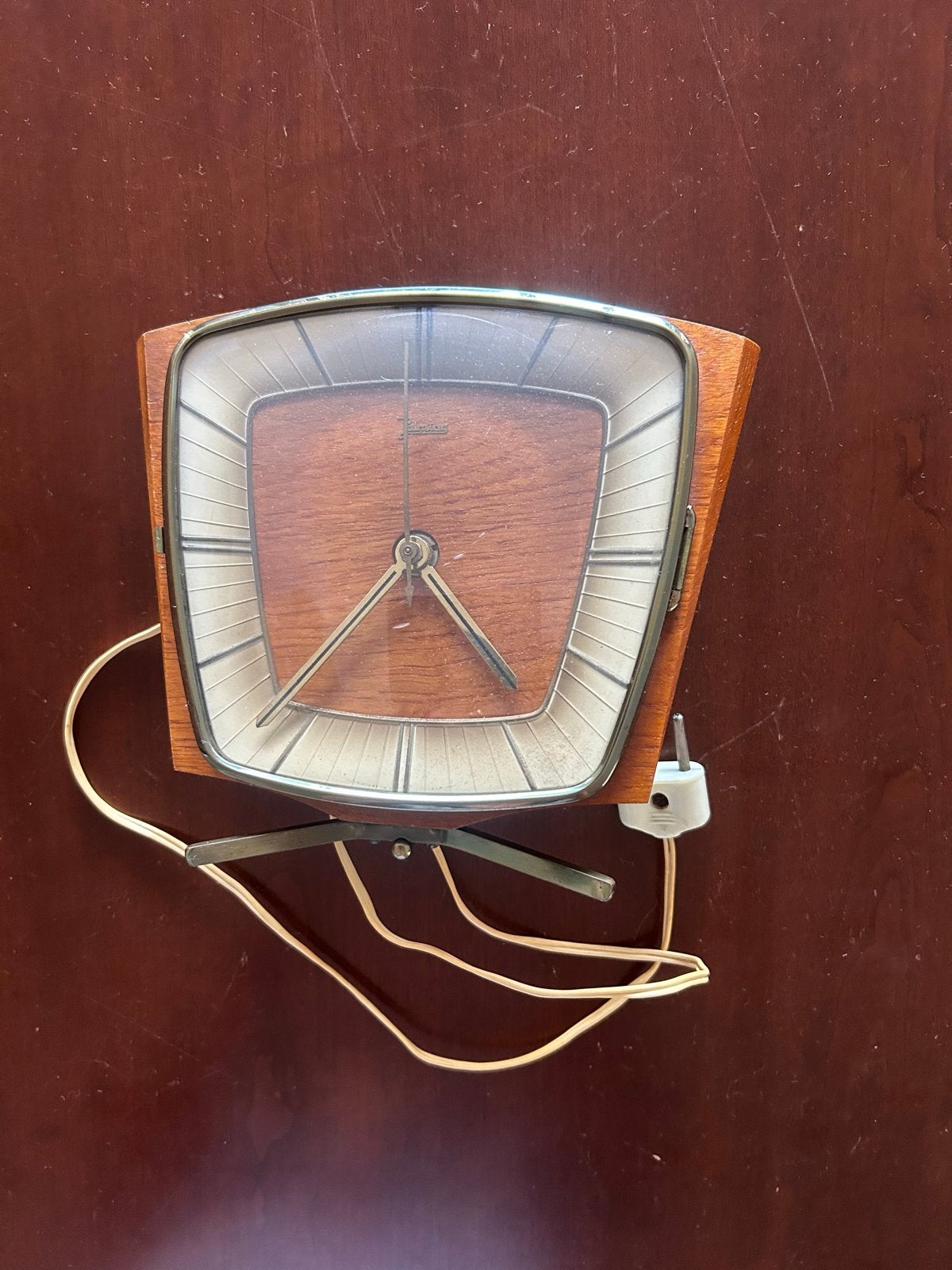 Vintage Tafelklok met Houten Behuizing, Ophalen of Verzenden