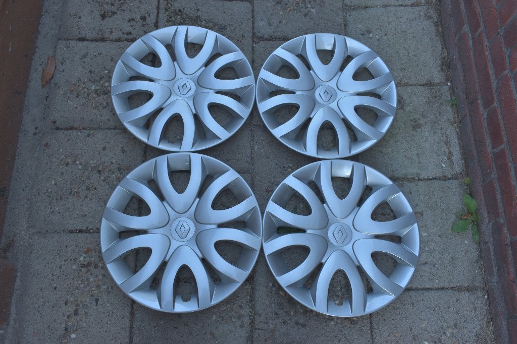 Set van 4 originele wieldoppen Renault Clio 15 inch, Auto diversen, Wieldoppen, Ophalen of Verzenden, Zo goed als nieuw