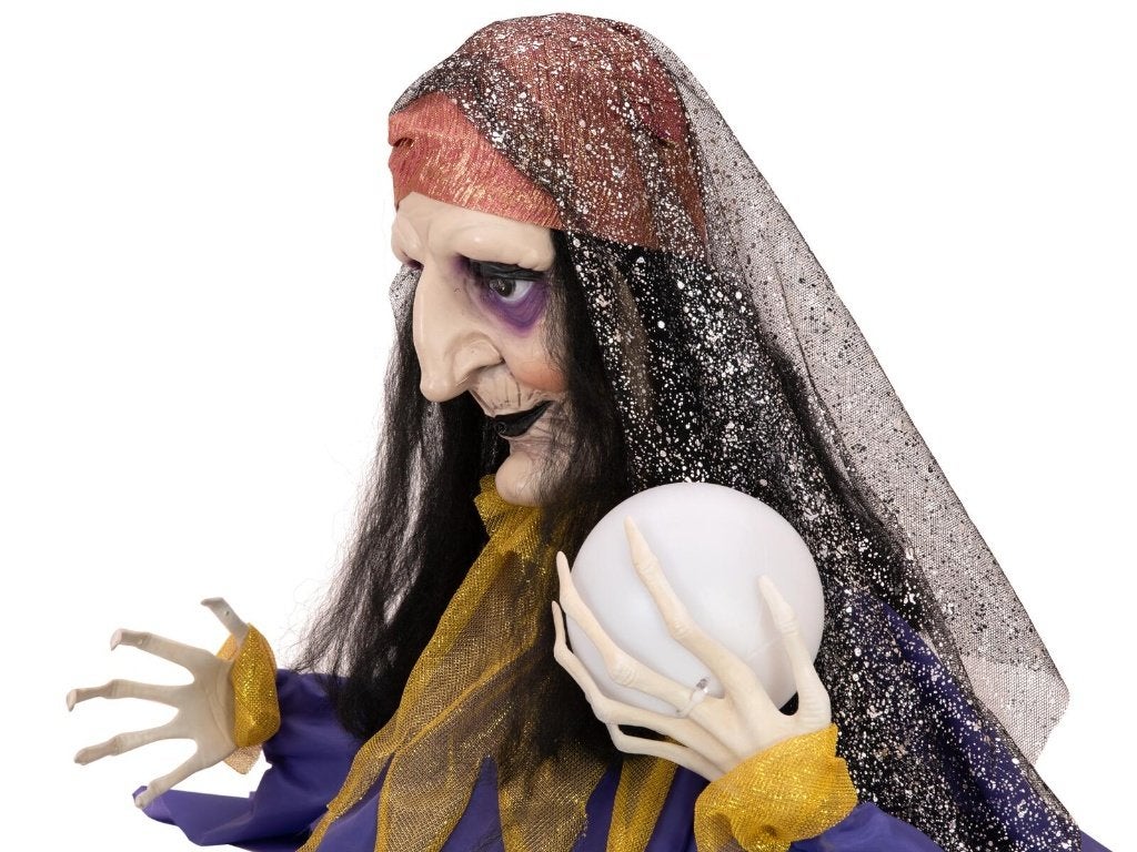 Europalms Halloween waarzegger geanimeerd 50 cm, Halloween of Griezel, ., Nieuw, Ophalen of Verzenden