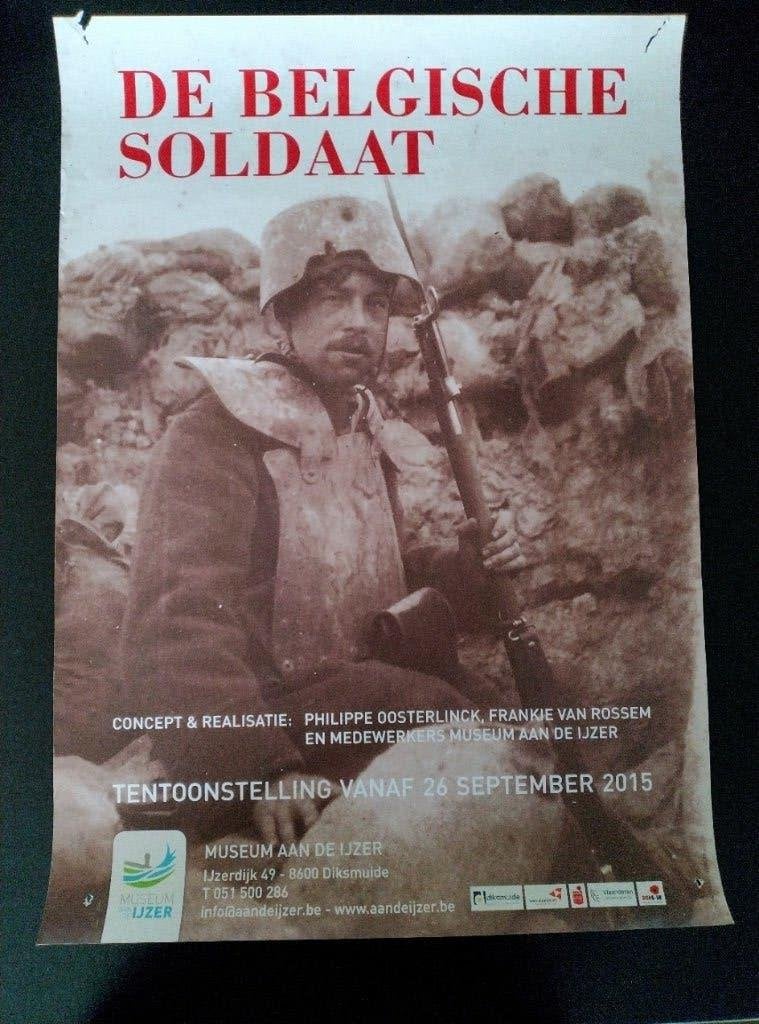 Poster 14-18 De Belgische Soldaat, Ophalen of Verzenden, Landmacht, Nederland, Foto of Poster
