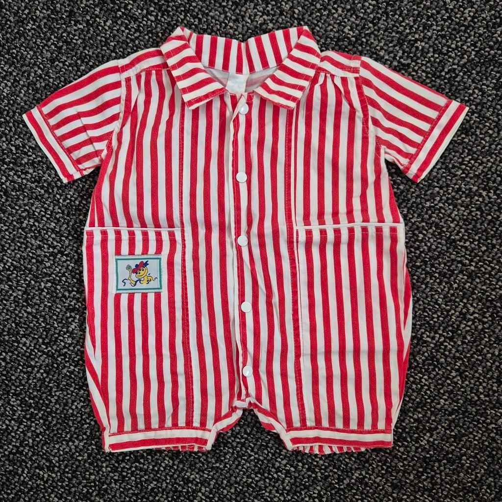 Retro Vintage Hema Baby Pakje Maat 62 Rood Wit Gestreep, Gebruikt, Jongetje of Meisje, Ophalen of Verzenden, Hema
