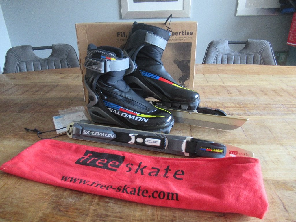 Salomon klapschaatsen met losse Free skate schoen Maat 38, Overige merken, Klapschaats, Ophalen of Verzenden, Zo goed als nieuw