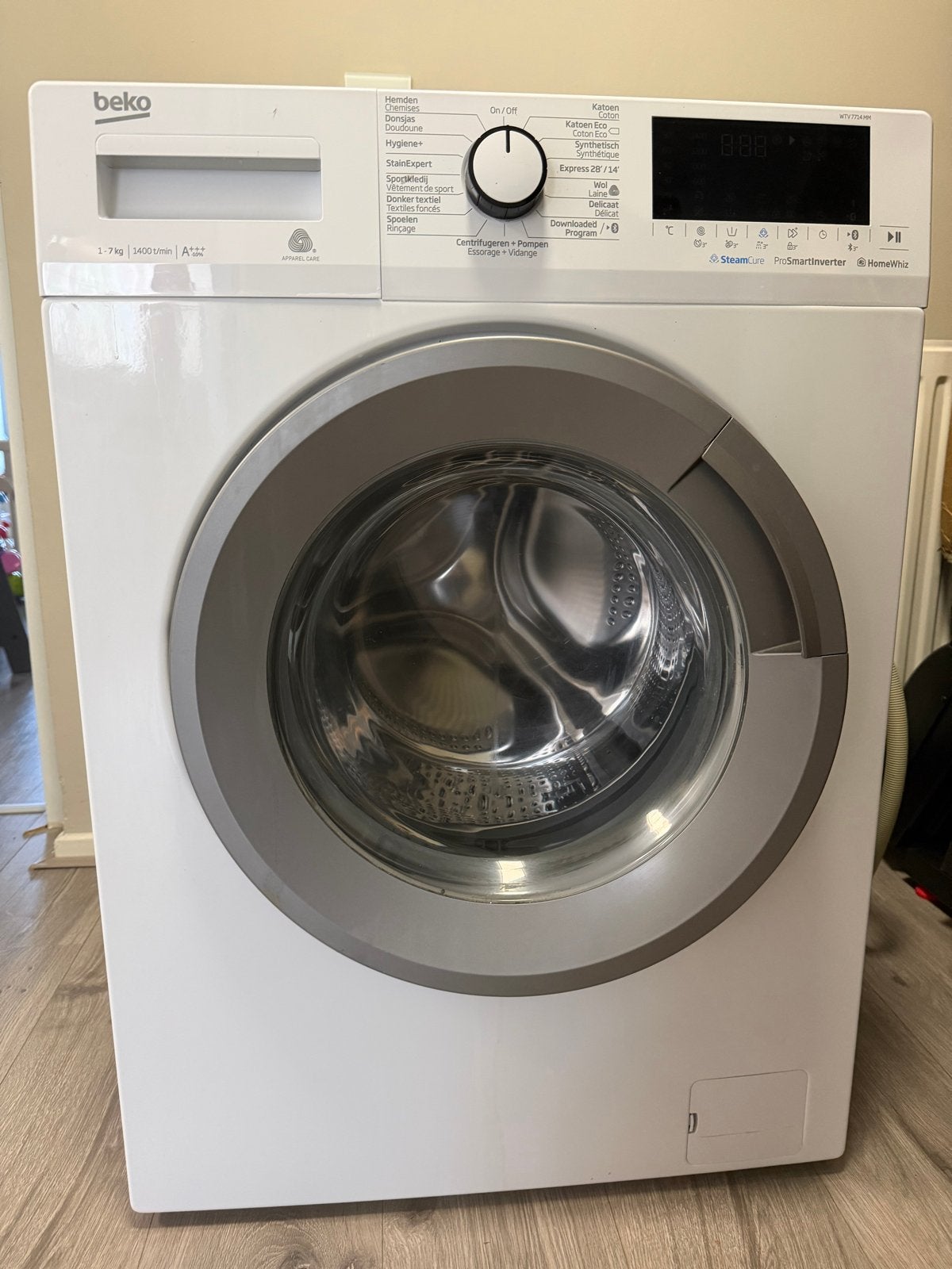 Beko WTV7712BW1 Wasmachine 7kg 1400 toeren A+++, Witgoed en Apparatuur, Ophalen, Zo goed als nieuw, 85 tot 90 cm, 1200 tot 1600 toeren