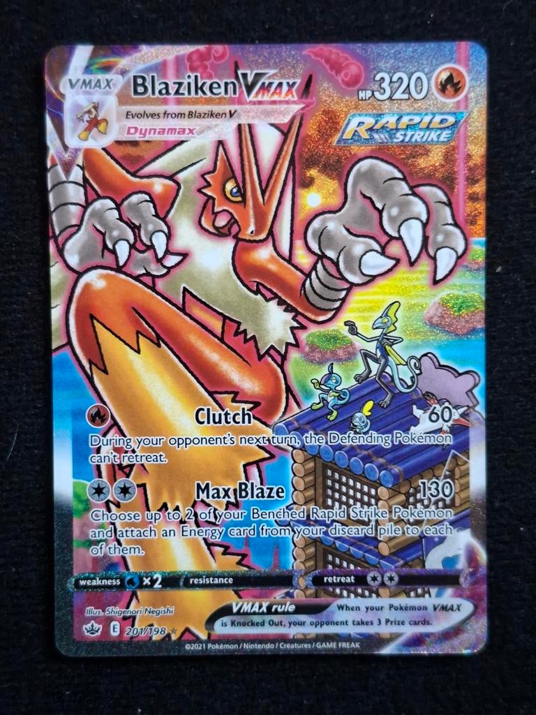 Blaziken VMAX 201/198 - near mint, Ophalen of Verzenden, Zo goed als nieuw, Losse kaart, Foil