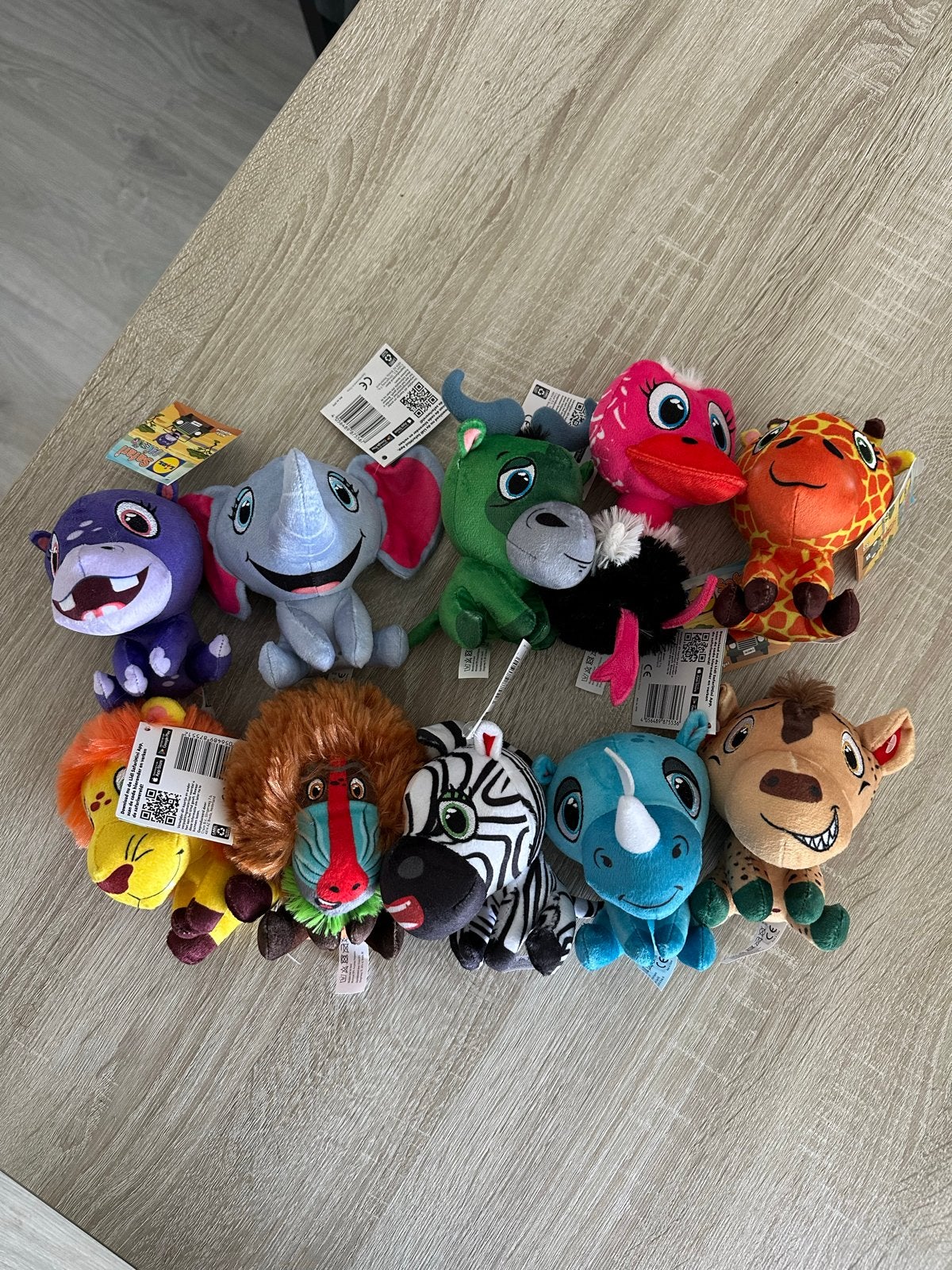 Lidl Safari Mini's Knuffels - Complete Set Nieuw met Label, Lidl, Overige karakters, Overige typen, Nieuw