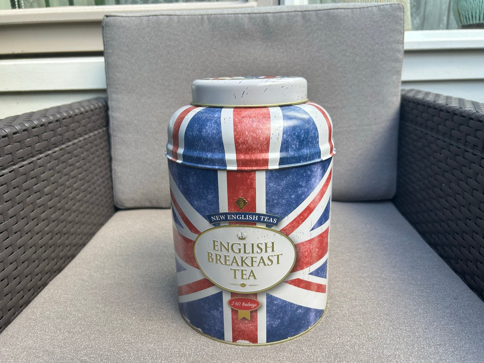 Mooie theepot met Union Jack design, Ophalen, Gebruikt, Metaal