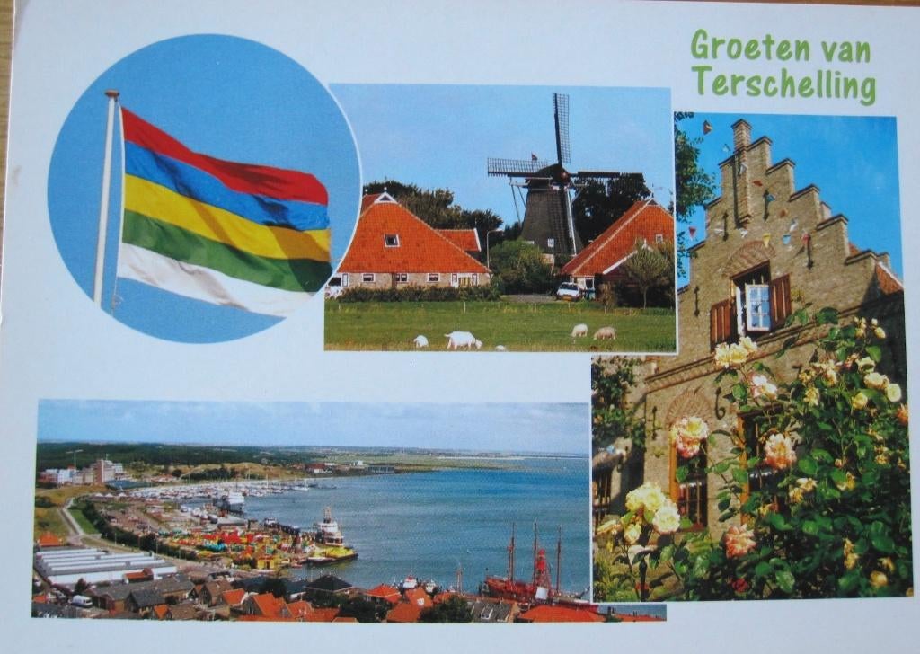 groeten van Terschelling met vlag - nieuw, Verzenden, 1980 tot heden, Ongelopen, Waddeneilanden