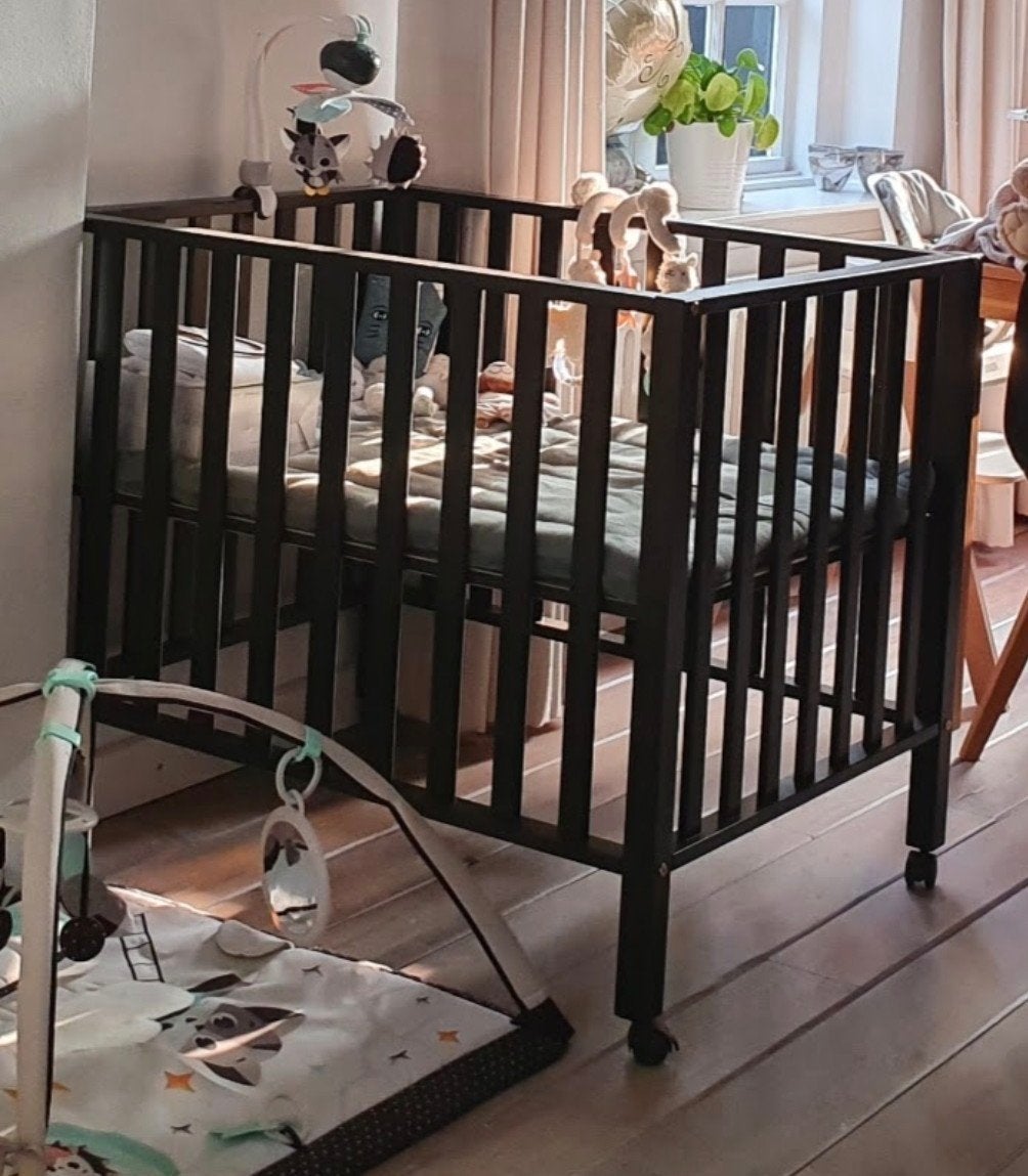 ChildHome Box Park 97 Black + Meyco boxkleed donkergroen, Kinderen en Baby's, Boxen, Gebruikt, Boxkleed, Ophalen