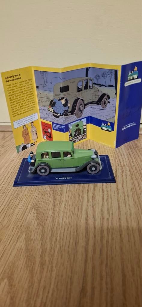 Tintin Auto - De Blauwe Lotus - Modelauto, Ophalen of Verzenden
